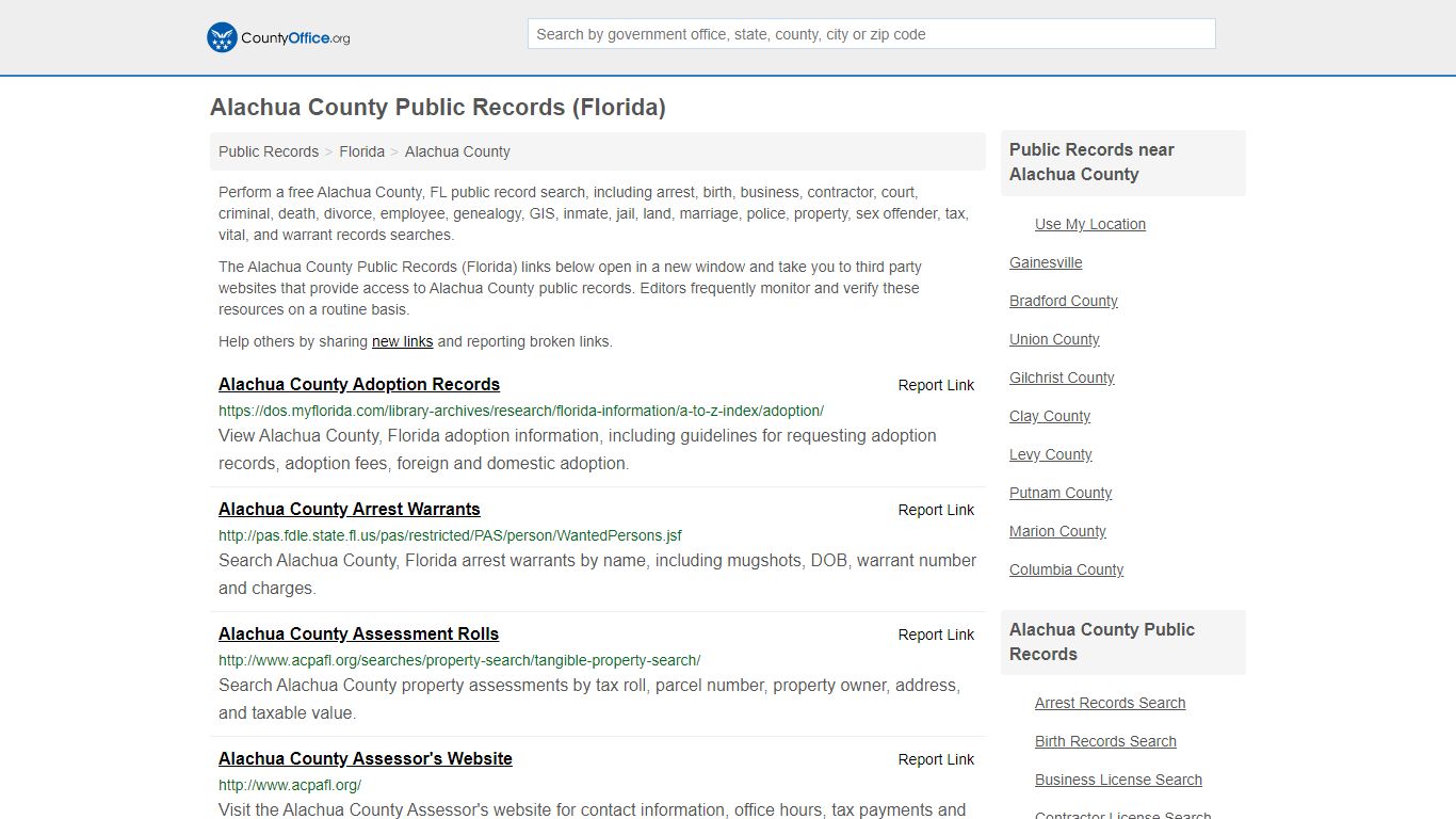 Public Records - Alachua County, FL (Business, Criminal ...